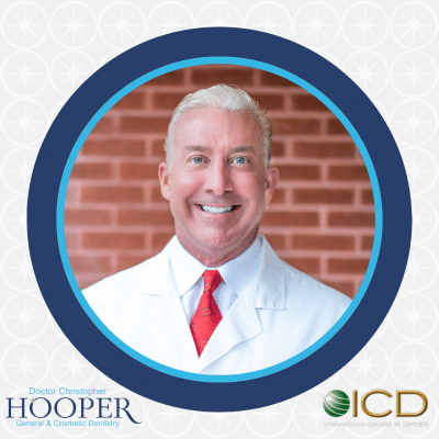 Photo of Dr. Hooper with International College of Dentists logo